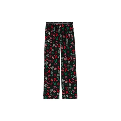 Victoria's Secret PINK Flannel Sleep Pants / Pure Black Bows Pajama Pants Women's Black