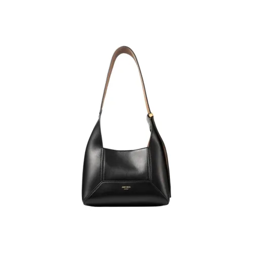 Jimmy Choo Calfskin Shoulder Bag Small Size Women's Black