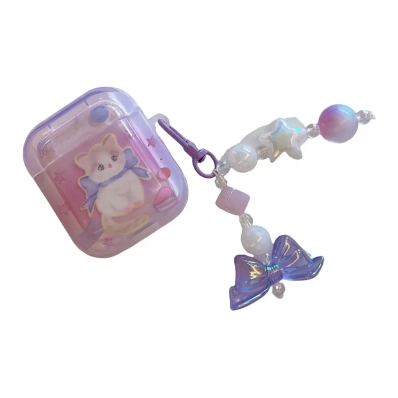 Baohuguang Compatible With AirPods Pro 2/3/1 TPU Ins Cute Galaxy Kitten Fully Enclosed Headphone Cases-1
