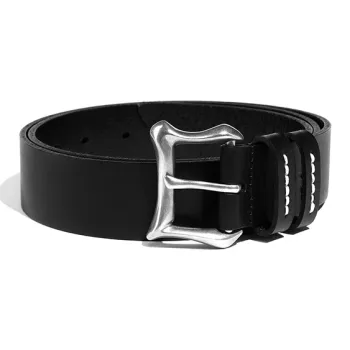 Kami Anger Stainless Steel Leather Belts Unisex 3.3cm