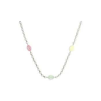 GUCCI Sterling Silver Interlocking G Necklace