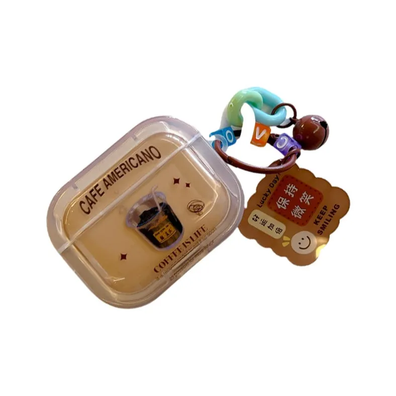 Baohuguang Compatible With AirPods 2/1/pro TPU Vintage Brown American Coffee Feels Great In Hand Headphone Cases-2
