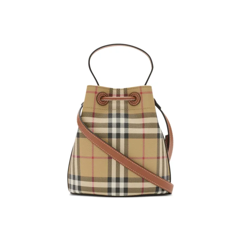 Burberry Polyurethane Bucket Shoulder Bag Crossbody Bag Handbag Mini Women's Hemlock Brown-2
