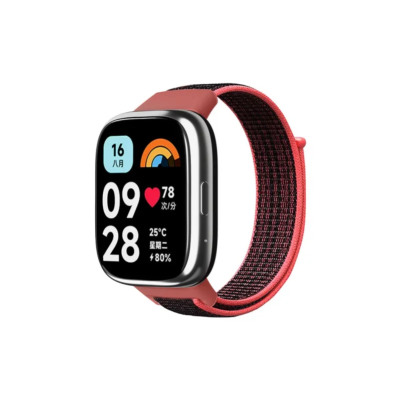 ZHENGGUANG Watch Band Apple Red Beige Compatibility Nylon Material-12