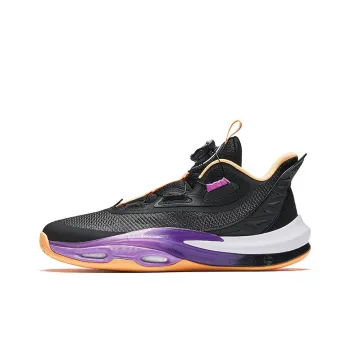 Antakids Anti Slip And Wear Resistant Breathable Low Top Children's Basketball Shoes Black/Light Purple Teenagers