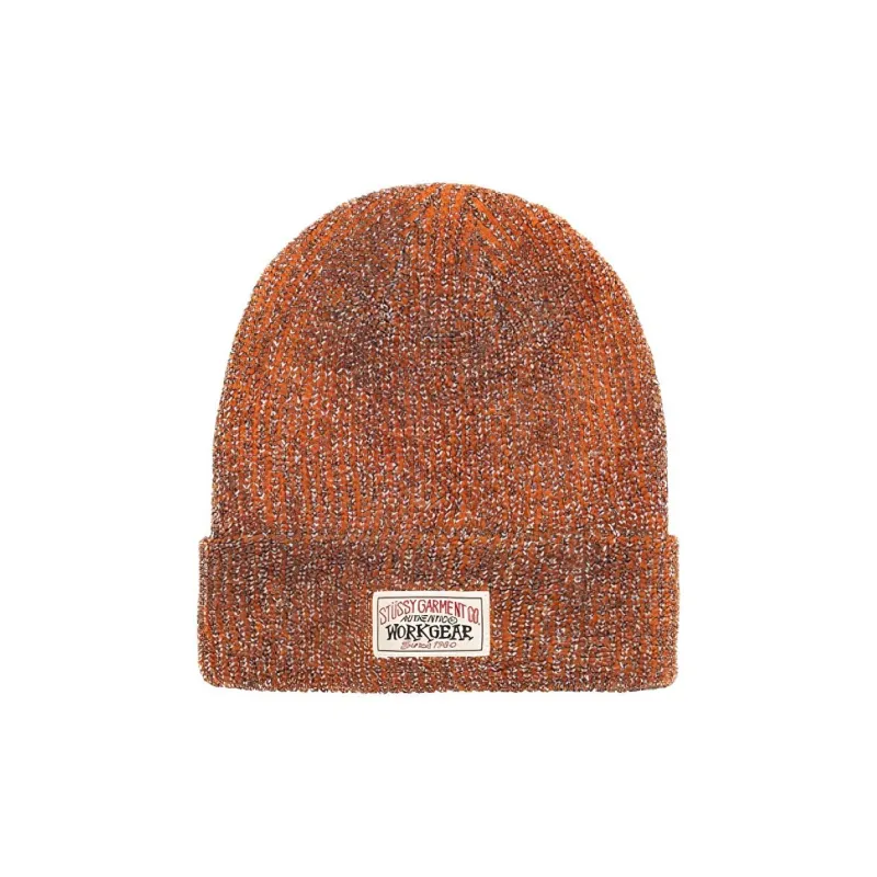 Stussy Acrylic Beanies Unisex Black/Orange-2