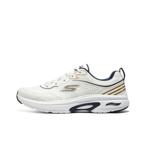 Skechers Go Run Arch Fit Anti Slip Wear Resistant Low Top Running Shoes Men's White