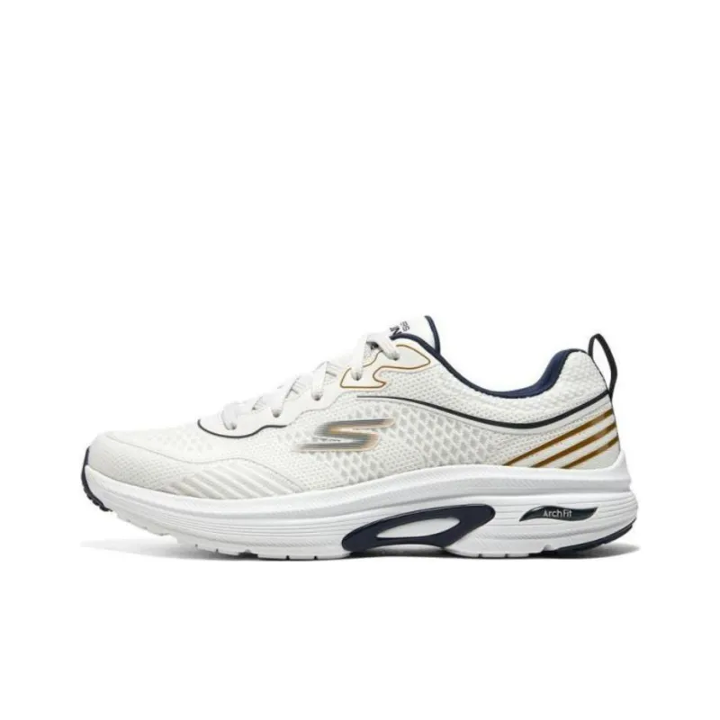 Skechers Go Run Arch Fit Anti Slip Wear Resistant Low Top Running Shoes Men's White-0