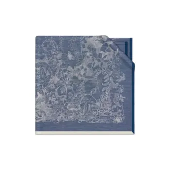 DIOR Mulberry Silk, Cashmere, Jacquard Shawls Women's Dark Blue