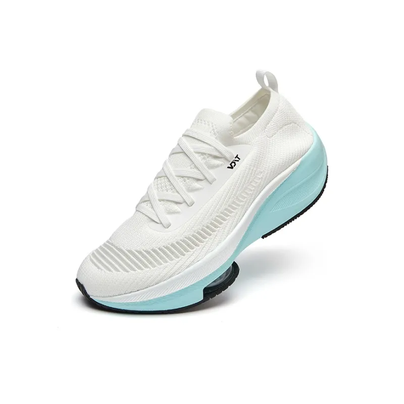VOIT Cushioning, Slip Resistant, And Abrasion Resistant Low Top Running Shoes Unisex White Blue-2