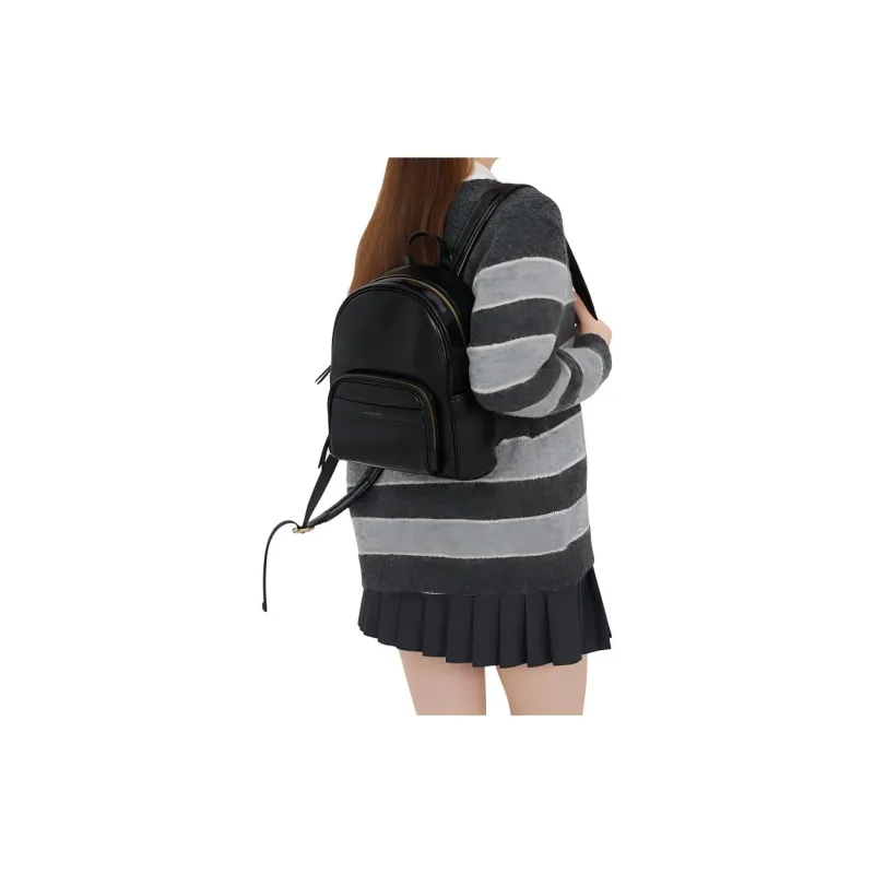 OMI Synthetic Leather Backpack Regular Women's Apricot White/Black/Dark Coffee-5