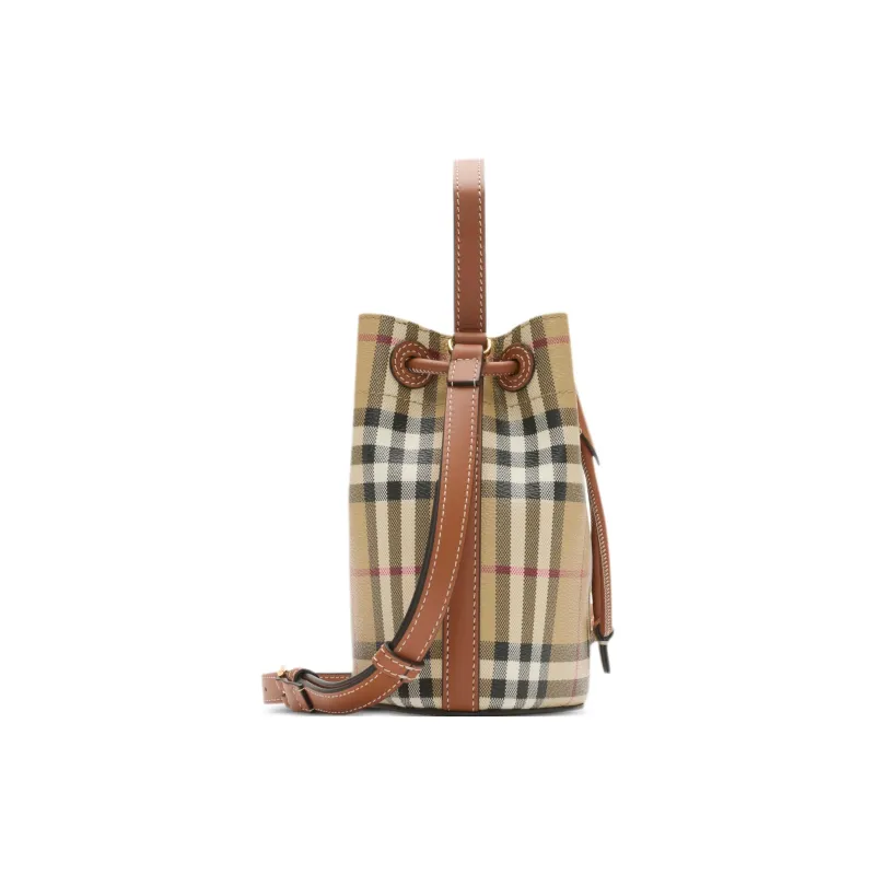 Burberry Polyurethane Bucket Shoulder Bag Crossbody Bag Handbag Mini Women's Hemlock Brown-1