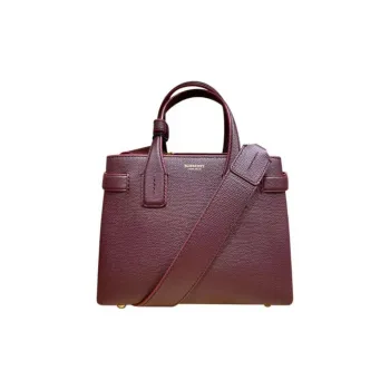 Burberry Leather Shoulder Bag Crossbody Bag Handbag Women's Burgundy