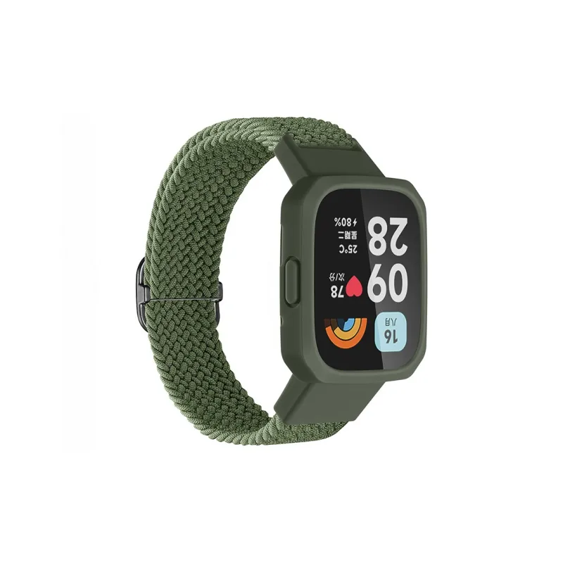 ZHENGGUANG Watch Band Red Beige Compatibility Fabric Material-8