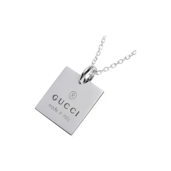 GUCCI 925 Sterling Silver Necklaces Men's