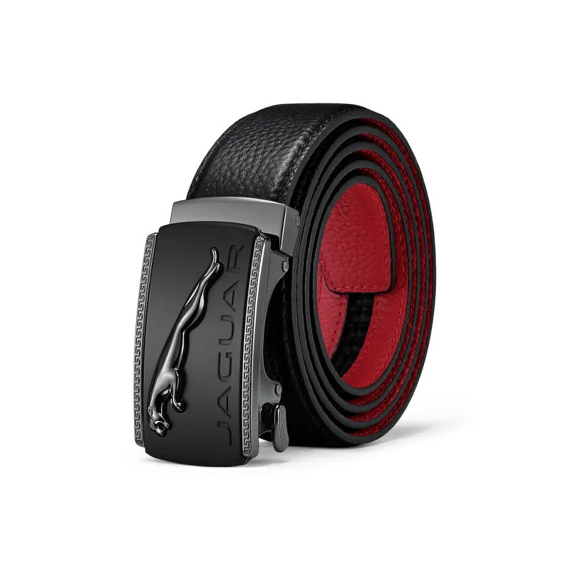 JAGUAR Boyfriend Cow Leather Belts Men's Black Width 3.5CM-1
