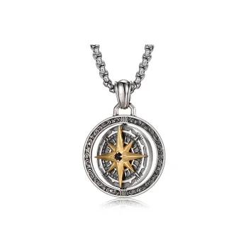 IDEAGEMER S925 Silver Necklaces Men's Silver