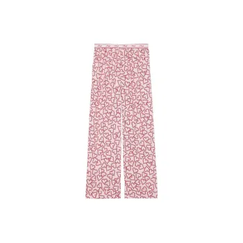 Victoria's Secret PINK Flannel Sleep Pants / PinkTulipW/Red Candy Cane Hearts Pajama Pants Women's Pink
