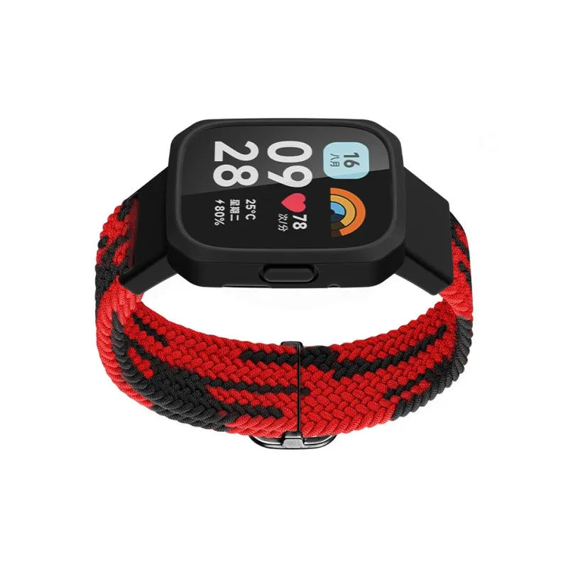 ZHENGGUANG Watch Band Red Beige Compatibility Fabric Material-16