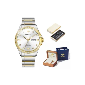 Oupinke Balmont Collection Mechanical Movement Stainless Steel Watchband Watch Men's Watches White Dial