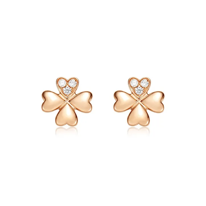 Heart To Heart 18K Gold Stud Earrings Women's-0
