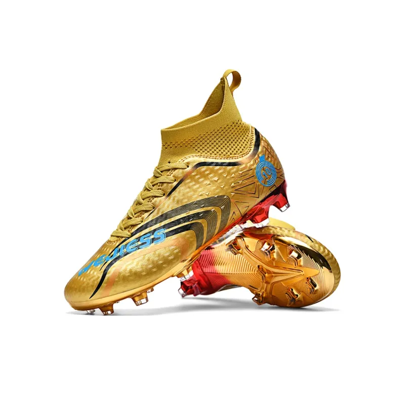 CAMKIDS Slip Resistant Anti Kick Lightweight Cushioning Support High Top Kids' Soccer Shoes Teenagers-18