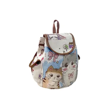 TINYAT Canvas Backpack Regular Women's Multicolor