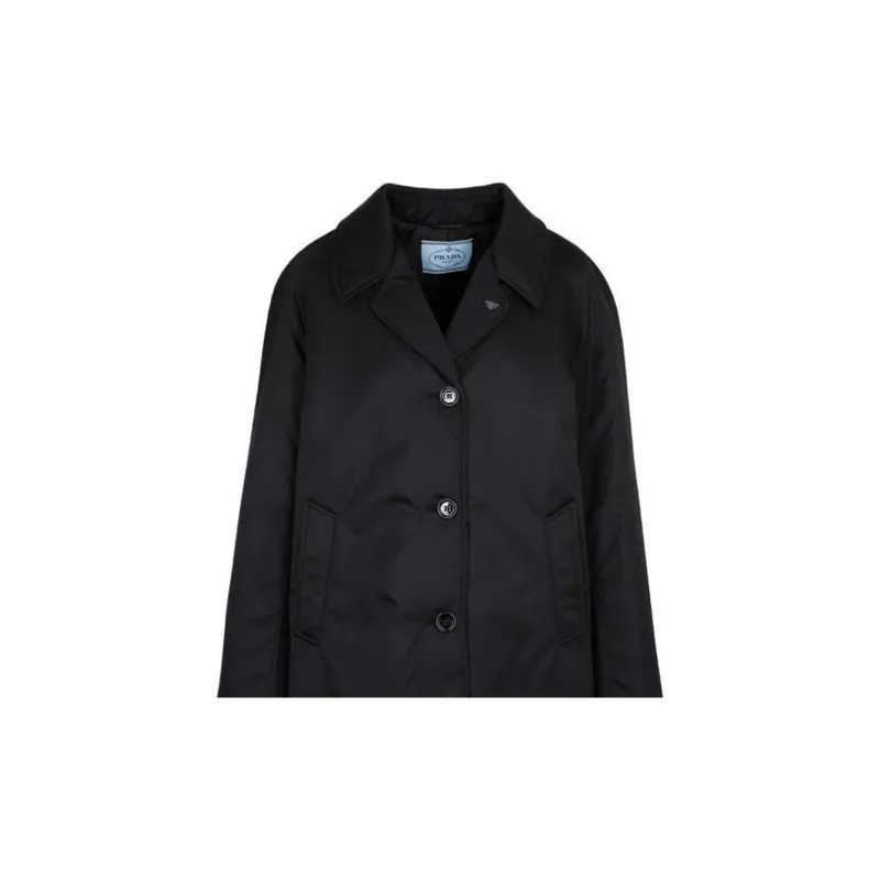 PRADA Buttoned V Neck Coat-4