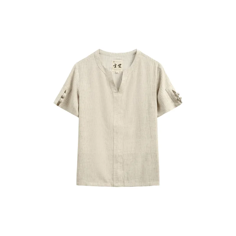 XUANSHENG T Shirts Men Hemp-5