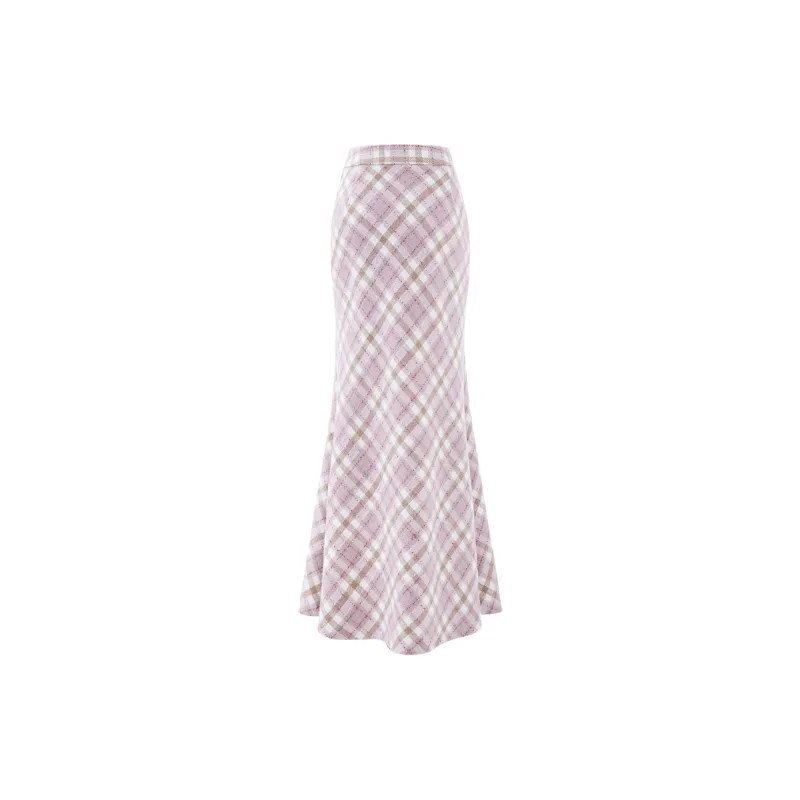 Blovelan Casual Long Skirts Women's Raspberry Cheese-1