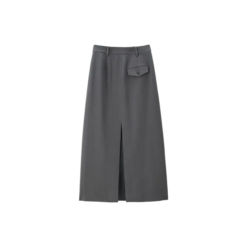 UNIQLO Casual Long Skirts Women's Dark Gray-1