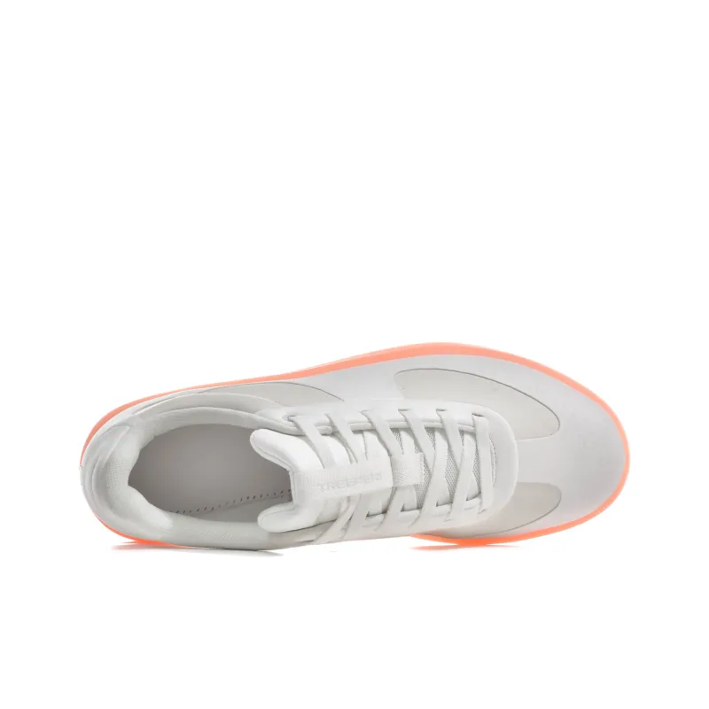 TREEPERI Coverage Slip Resistant Cushioning Low Top Skateboard Shoes Unisex White Orange-3