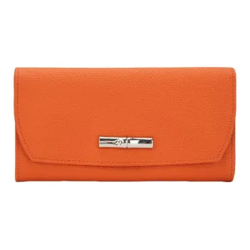 LONGCHAMP Leather Wallet Women's Orange