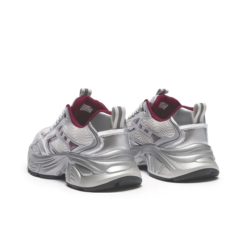 Hotwind Millennium Galaxy Series Abrasion Resistant Breathable Low Top Chunky Sneakers Women's Liquid Silver-6