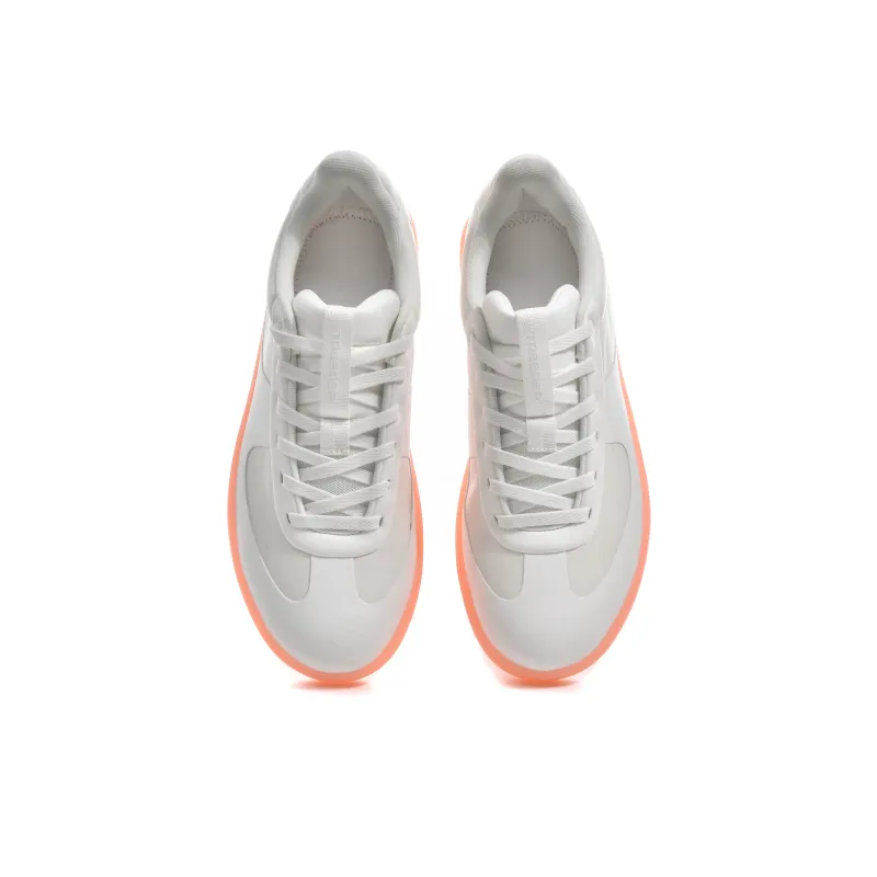 TREEPERI Coverage Slip Resistant Cushioning Low Top Skateboard Shoes Unisex White Orange-2