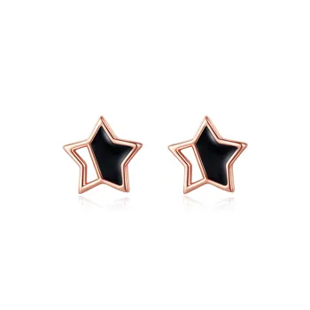 EMLEY 925 Sterling Silver Stud Earrings Women's Rose Gold