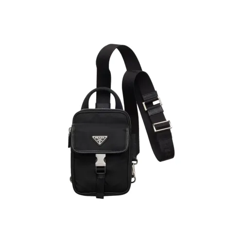 PRADA Nylon Handbag Cell Phone Pouch Men's Black