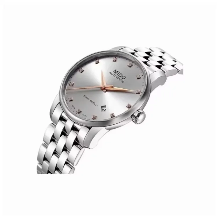 MIDO Belem Cereli Series Couple's Watch Automatic Mechanical Movement Unisex Watch 38 Silver Dial Steel Case-3