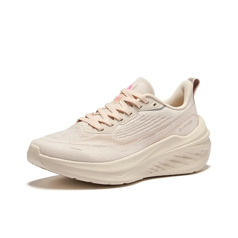 Erke Cushioned Wear-Resistant Breathable Low-Top Casual Running Shoes Women's Egg Milk Gray Microcrystalline White-2