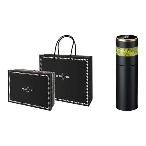 Yalu Office Worker Tea Cup Water Cup Portable Cup Car Mounted Cup, Insulated Cup, Gift Box Set Black 450ml
