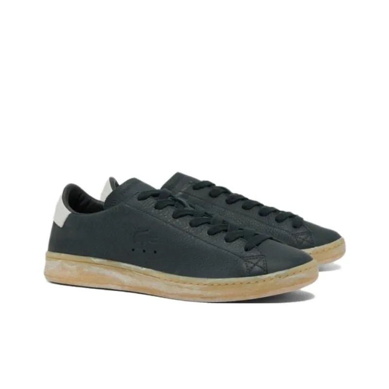 LACOSTE Carnaby Set Slip Resistant Low Top Skateboard Shoes Men's Dark Green-1