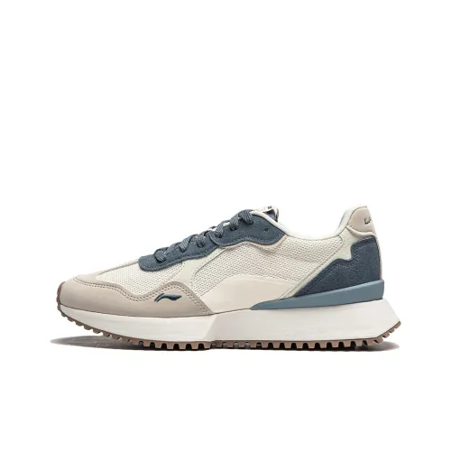 LiNing Zaiwu Cushioning Anti Slip And Wear Resistant Height Increasing Low Top Casual Shoes Men's White Gray Blue