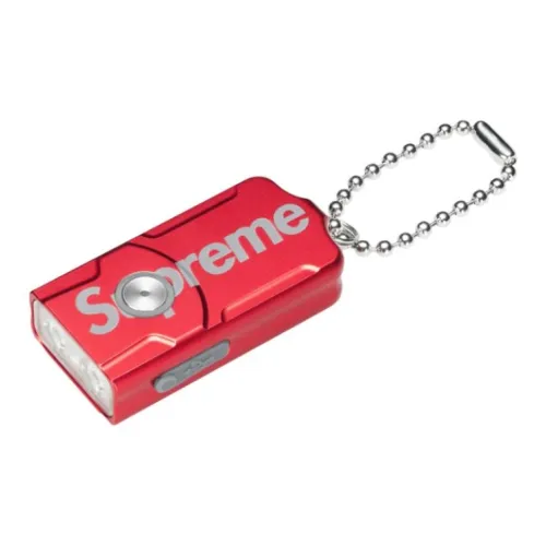 Supreme   Keychain Badge Flashlight Keychain Unisex Red