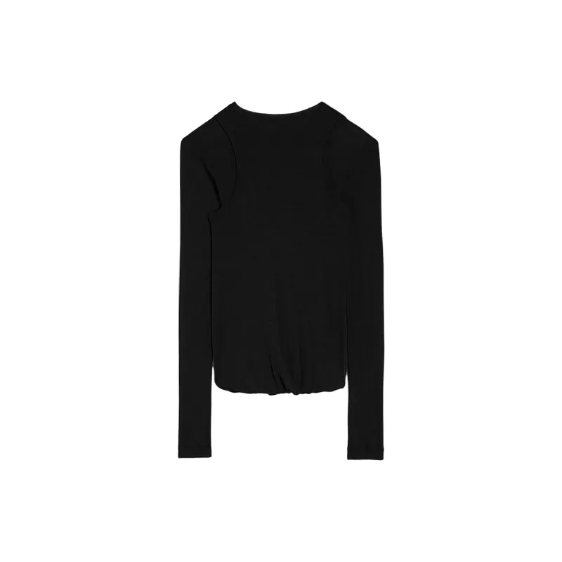 JIL SANDER Light Crepe Cotton Skirt Black-1