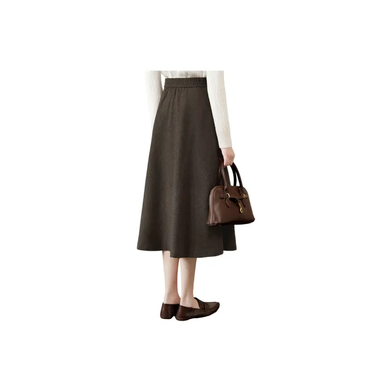 Cypress House Casual Long Skirt Women's Maillard Style Brown-1