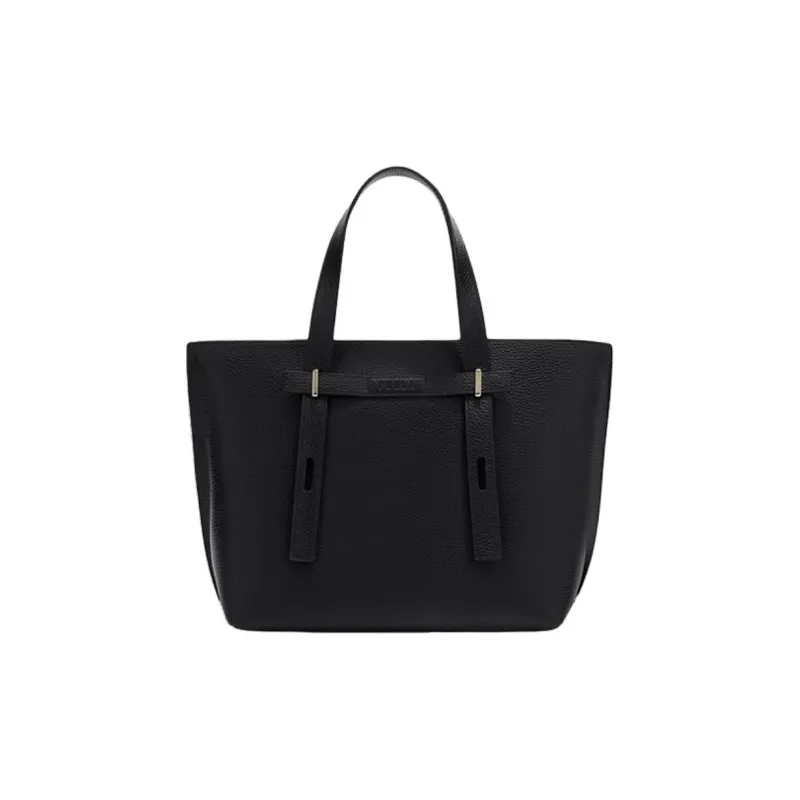 Furla Leather Tote Bag, Shopping Bag, Handbag Medium Size Women's Black-0