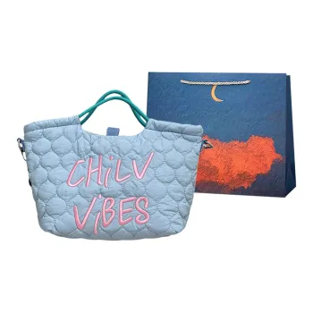 Elsvet Nylon Tote Bag, Shopping Bag, Crossbody Bag, One Shoulder Handbag Women's Blue