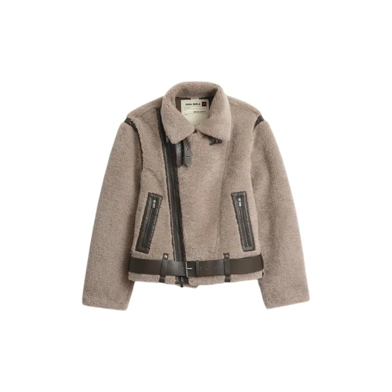ZARA Velvet feel Coat Men's Dark Taupe-1