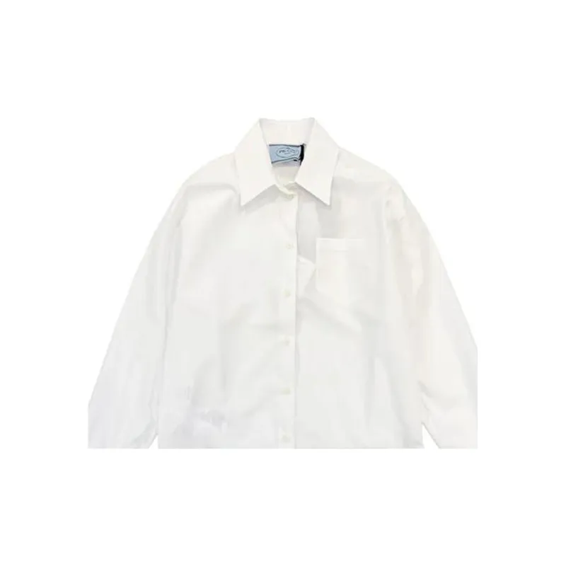 PRADA Two Toned Panelled Long Sleeved Shirt Dress-3