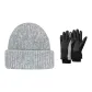 Gray Hats & Caps+Black Gloves